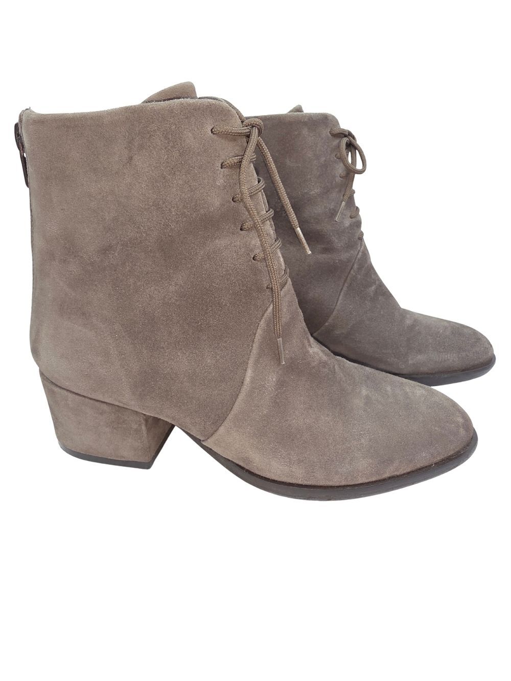 Sesto Meucci Size 5 Italian Suede Lace-Up Zip-Back Ankle Boots 3470-AH